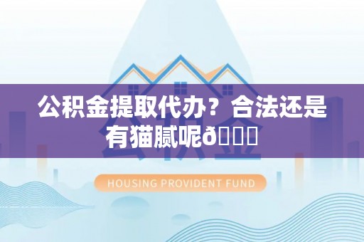 立山公积金提取代办？合法还是有猫腻呢😏