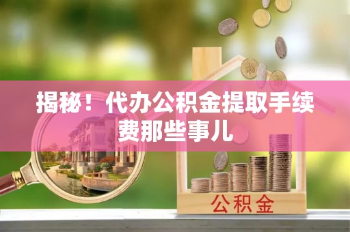 立山揭秘！代办公积金提取手续费那些事儿